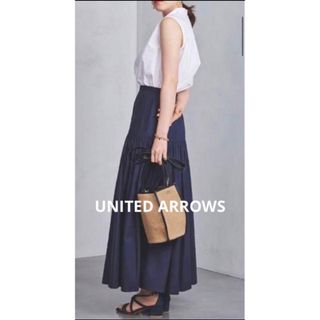 ユナイテッドアローズ(UNITED ARROWS)の☆UNITED ARROWS☆UWCS サテン ティアードスカート(ロングスカート)