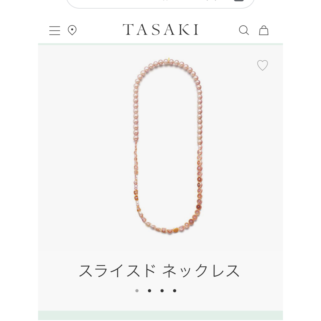 TASAKI(タサキ)のM/G  TASAKI  タサキ　スライスド　ロング　パールネックレス　美品 レディースのアクセサリー(ネックレス)の商品写真