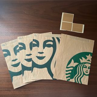 スターバックスコーヒー(Starbucks Coffee)のSTARBUCKS☆紙袋（4枚）ステッカー（3枚）(ショップ袋)