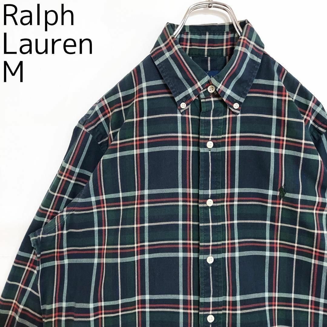Ralph Lauren(ラルフローレン)のラルフローレン チェックシャツ BD M グリーン 緑 赤 白 紺 ポニー刺繍 メンズのトップス(シャツ)の商品写真