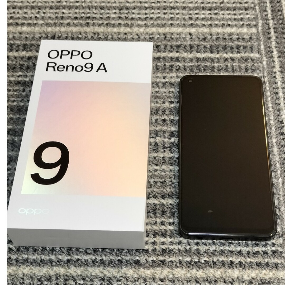 OPPO(オッポ)の中古　OPPO Reno9 A ナイトブラック 128 GB Y!mobile スマホ/家電/カメラのスマートフォン/携帯電話(スマートフォン本体)の商品写真