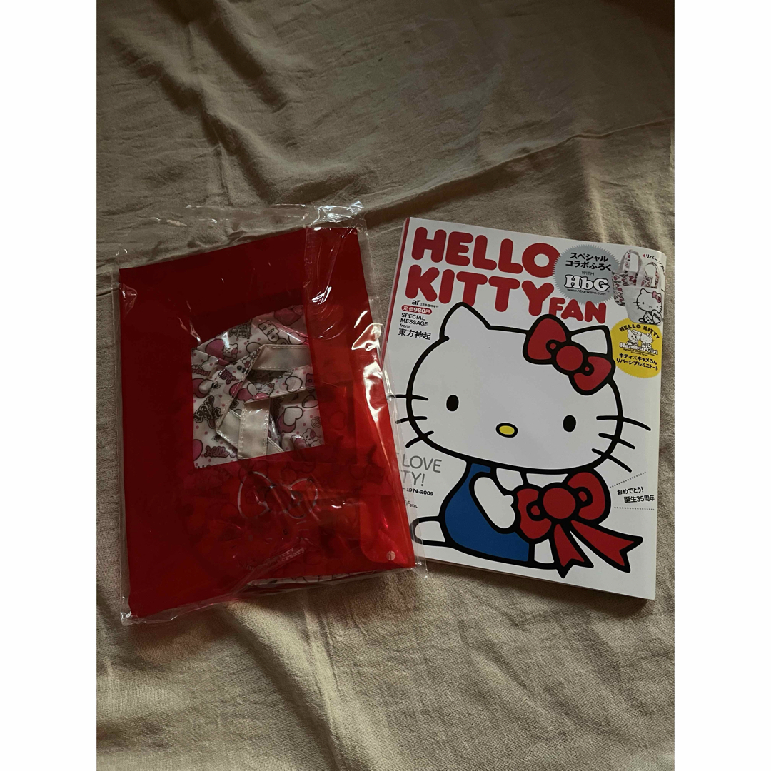 ハローキティ(ハローキティ)のHELLO KITTY ×HbG ミニトートバッグ付録　雑誌35周年 エンタメ/ホビーのおもちゃ/ぬいぐるみ(キャラクターグッズ)の商品写真