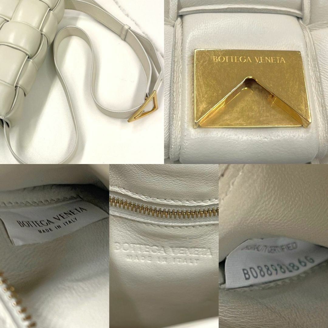 美品☆ ボッテガヴェネタ パデッドカセット レザー アイボリー ショルダーバッグ 美品☆ ボッテガヴェネタ パデッドカセット レザー アイボリー ショルダーバッグ