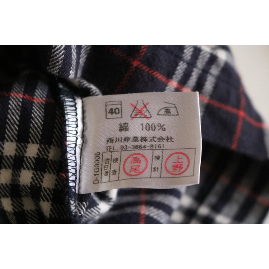 BURBERRY(バーバリー)の【BURBERRY】美品　厚手チェックシャツ　ホースロゴ　紺　L相当★ メンズのトップス(シャツ)の商品写真