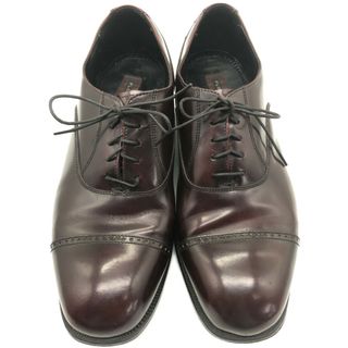 FLORSHEIM フローシャイム ストレートチップ レザーシューズ 内羽根式 ワインレッド (メンズ 10 3E) 中古 古着 KA0612(ドレス/ビジネス)