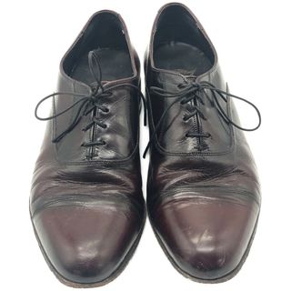 FLORSHEIM フローシャイム ストレートチップ レザーシューズ 内羽根式 ダークレッド (メンズ 7 1/2 D) 中古 古着 KA0620(ドレス/ビジネス)