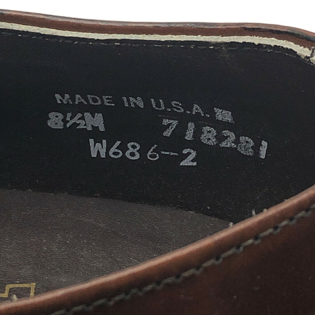 90年代 USA製 DEXTER デクスター ウィングチップ レザーシューズ ブラウン (メンズ 8 1/2 M) 中古 古着 KA0626 メンズの靴/シューズ(ドレス/ビジネス)の商品写真
