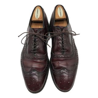 80年代 USA製 Allen Edmonds アレンエドモンズ ウィングチップ レザーシューズ ワインレッド (メンズ 7 1/2 D) 中古 古着 KA0668(ドレス/ビジネス)