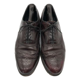 70年代 USA製 FLORSHEIM フローシャイム ウィングチップ レザーシューズ ワインレッド (メンズ 9 1/2 3E) 中古 古着 KA0692(ドレス/ビジネス)