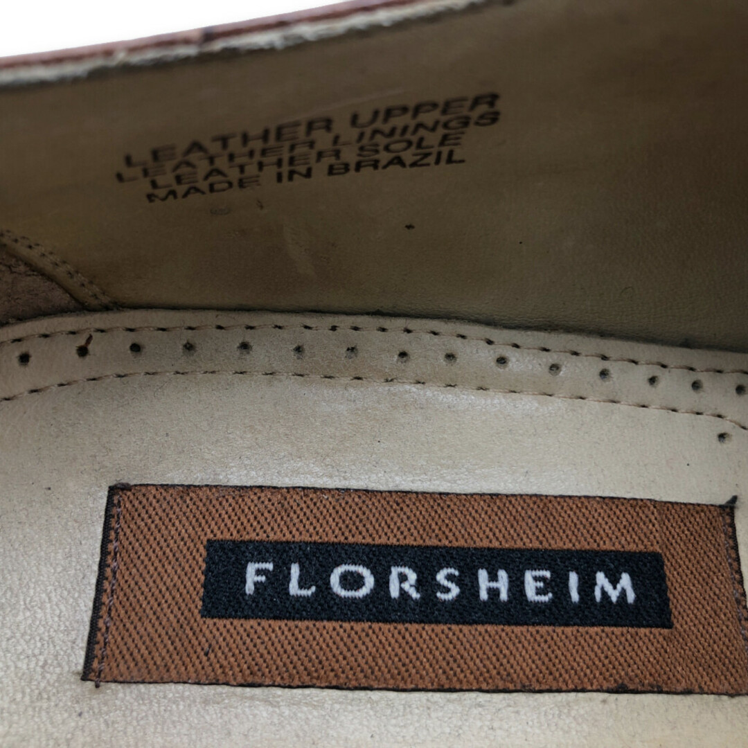 FLORSHEIM フローシャイム Uチップ レザーシューズ 外羽根式 ブラウン (メンズ 8 1/2 D) 中古 古着 KA0697 メンズの靴/シューズ(ドレス/ビジネス)の商品写真