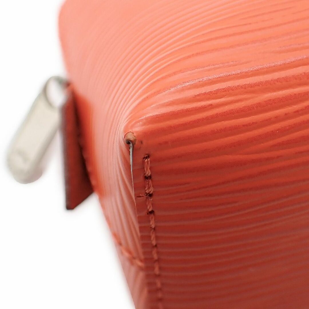 LOUIS VUITTON(ルイヴィトン)の美品 ルイヴィトン エピ ポシェット コスメティック ポーチ M40642 ピモン オレンジ系 シルバー金具 レディースのファッション小物(ポーチ)の商品写真