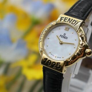 フェンディ(FENDI)のフェンディ FENDI シェル文字盤 革ベルト レディース 腕時計 C244(腕時計)