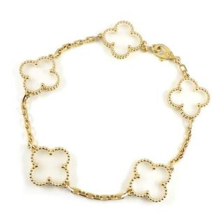 ヴァンクリーフアンドアーペル(Van Cleef & Arpels)のヴァンクリーフ＆アーペル Van Cleef & Arpels ブレスレット ヴィンテージアルハンブラ 5モチーフ 日本限定11本 VCARP39D00 クリスタル K18YG 【中古】(ブレスレット/バングル)