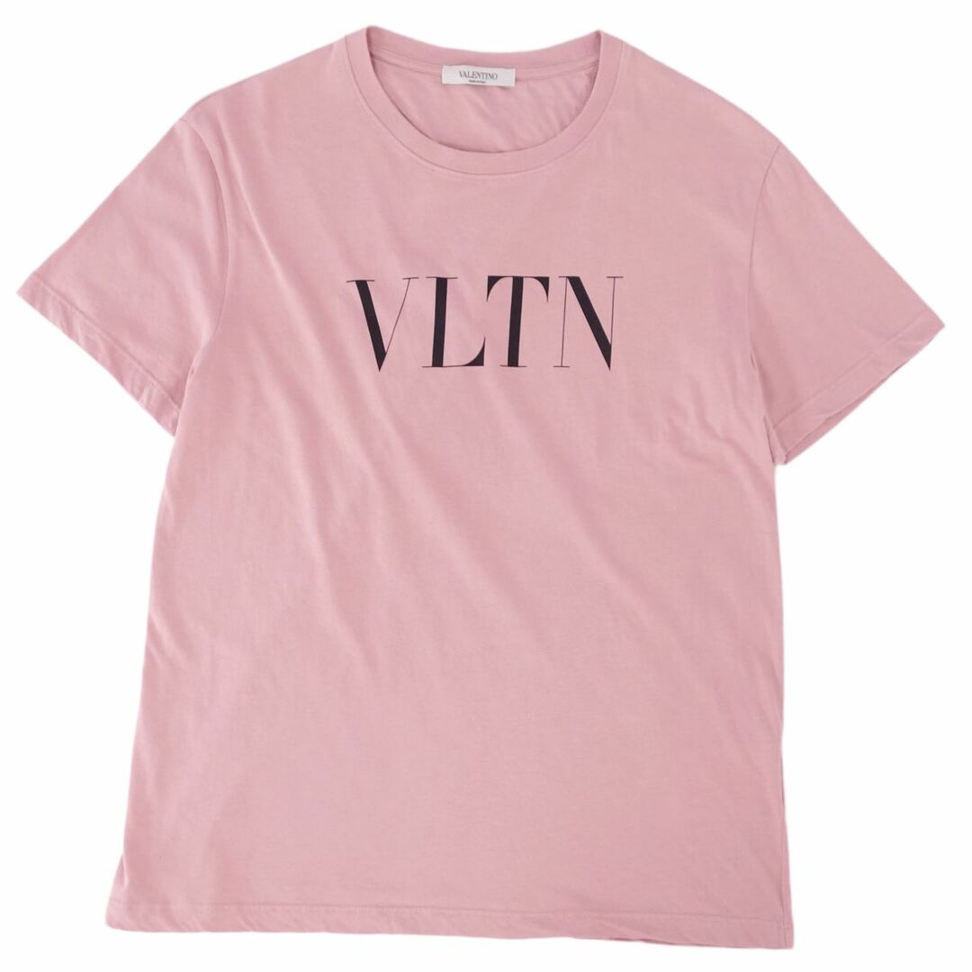 VALENTINO(ヴァレンティノ)の美品 ヴァレンティノ VALENTINO Tシャツ クルーネック ショートスリーブ 半袖 カットソー プリント コットン トップス レディース イタリア製 XS ピンク レディースのトップス(Tシャツ(半袖/袖なし))の商品写真