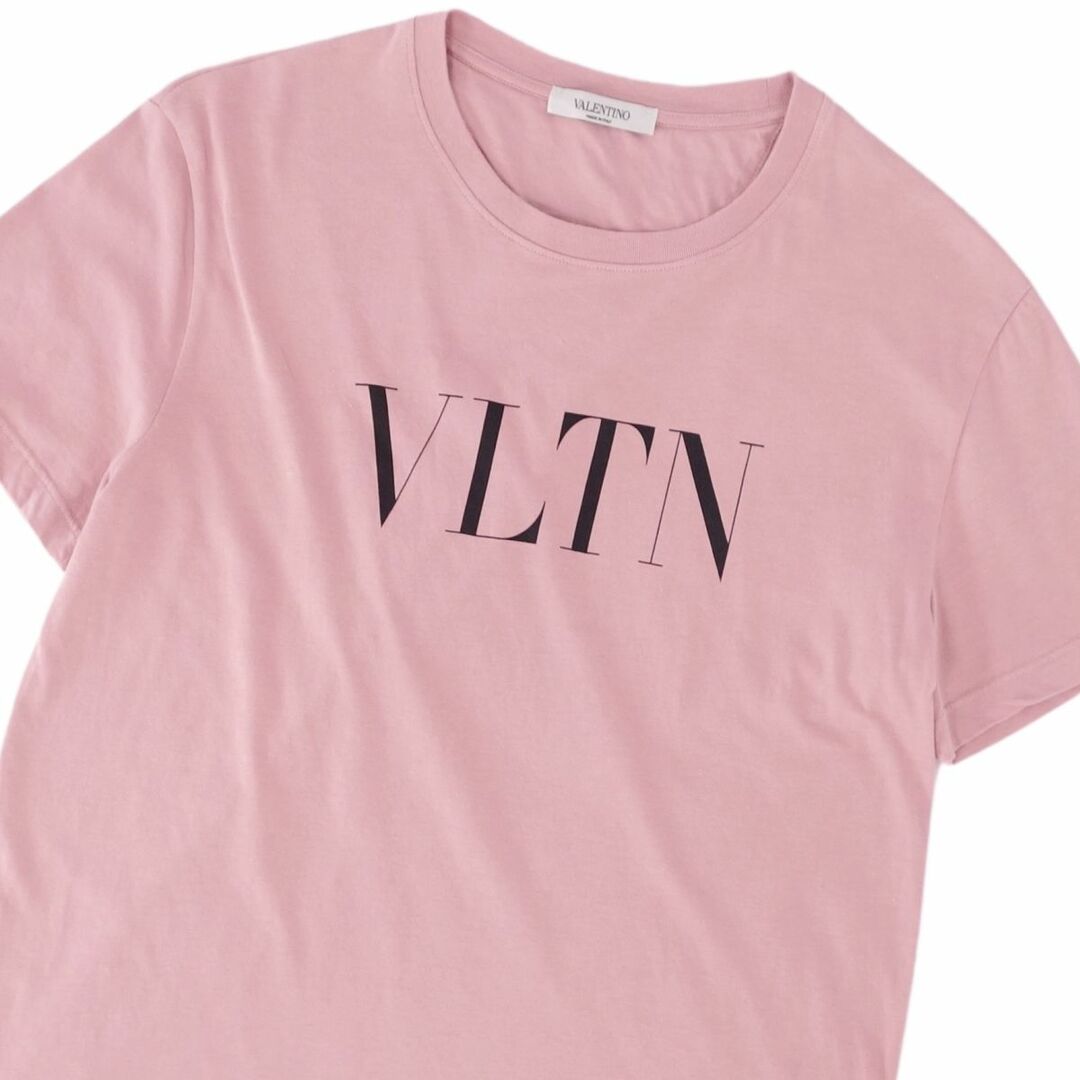 VALENTINO(ヴァレンティノ)の美品 ヴァレンティノ VALENTINO Tシャツ クルーネック ショートスリーブ 半袖 カットソー プリント コットン トップス レディース イタリア製 XS ピンク レディースのトップス(Tシャツ(半袖/袖なし))の商品写真