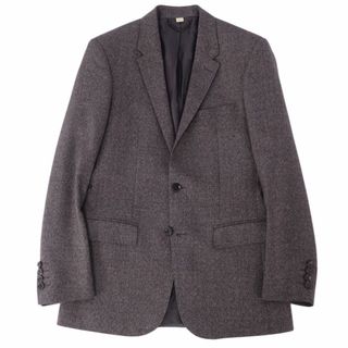 バーバリー(BURBERRY)の美品 バーバリー BURBERRY ジャケット テーラードジャケット シングル 総裏 ウール カシミヤ アウター メンズ 44R(XS相当) グレー(テーラードジャケット)