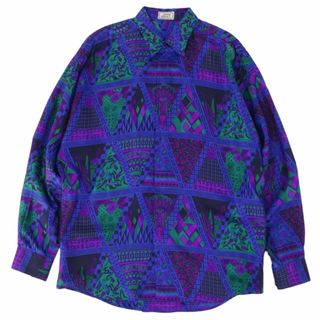 ジャンニヴェルサーチ(Gianni Versace)の美品 Vintage ジャンニヴェルサーチ GIANNI VERSACE シャツ ロングスリーブ 長袖 総柄 シルク100％ トップス メンズ 46(S相当) マルチカラー(シャツ)