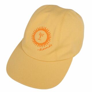 エルメス(Hermes)の極美品 エルメス HERMES 帽子 キャップ デイヴィス サンシャイン 刺繍 セリエボタン メンズ フランス製 57 オレンジ(その他)
