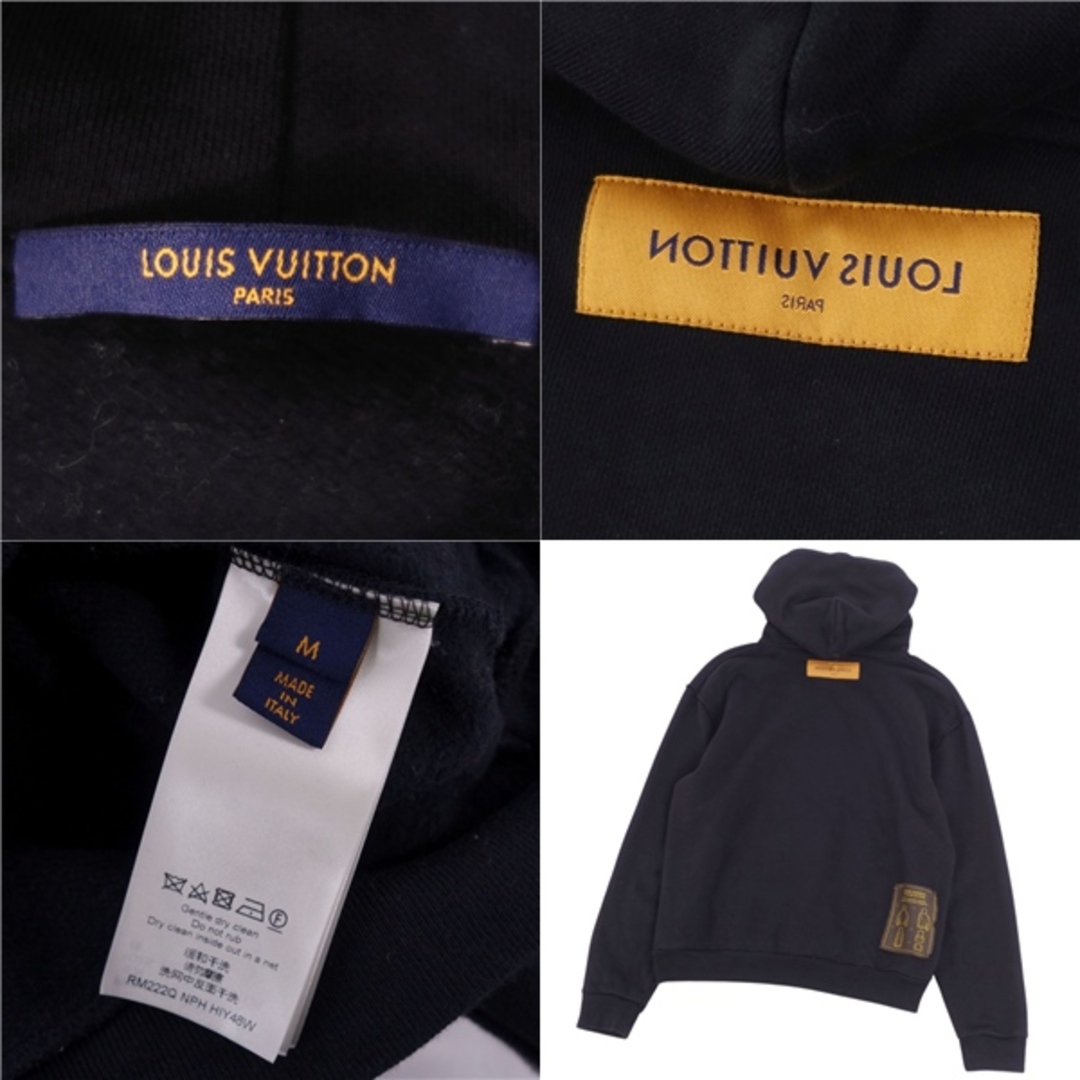 LOUIS VUITTON(ルイヴィトン)の美品 ルイヴィトン LOUIS VUITTON スウェット パーカー 2022年 プルオーバー インサイドアウト トップス メンズ M ブラック メンズのトップス(パーカー)の商品写真