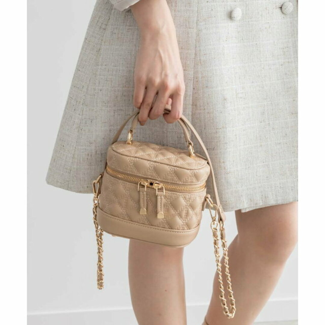 RANDA(ランダ)の【BEIGE】キルティング2WAYミニバニティバッグ レディースのバッグ(ハンドバッグ)の商品写真