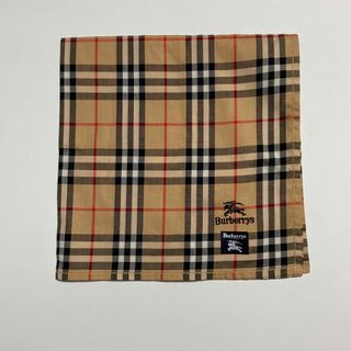 バーバリー(BURBERRY)のBurberrys バーバリー コットン ハンカチ ベージュ チェック(ハンカチ)