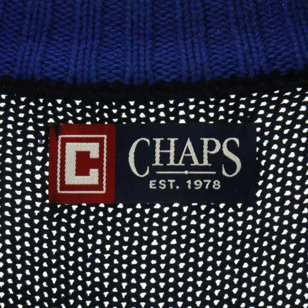 CHAPS(チャップス)のCHAPS ヴィンテージ ニット セーター ハーフジップ 長袖 XXL 黒 青 メンズのトップス(ニット/セーター)の商品写真