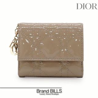 クリスチャンディオール(Christian Dior)の未使用品 ディオール レディディオール ロータスウォレット 折り財布 三つ折り S0181OVRB ブラウン系 パテントカーフスキン(財布)