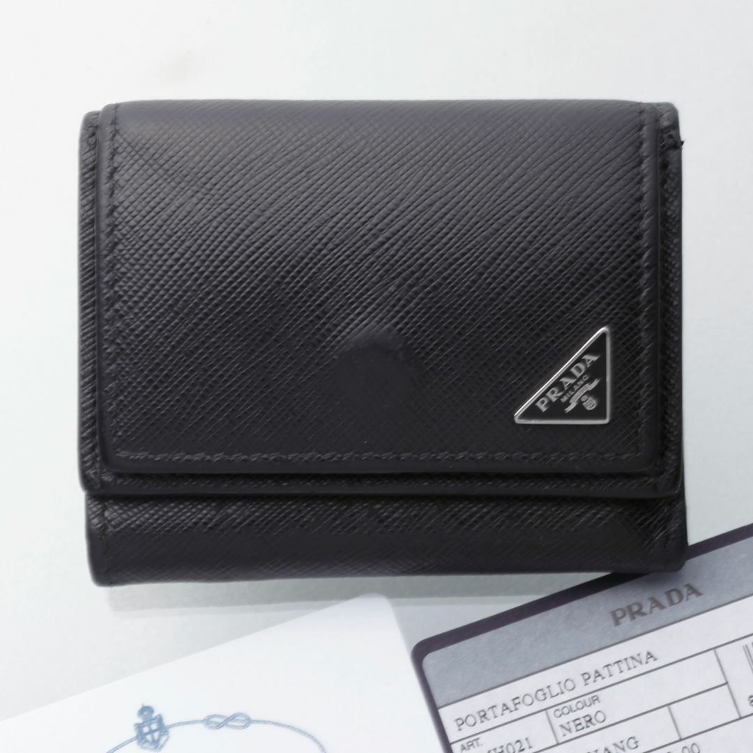 PRADA(プラダ)のK3701M 内側良品 プラダ 三角ロゴ 三つ折 財布 2MH021 イタリア製 メンズのファッション小物(折り財布)の商品写真