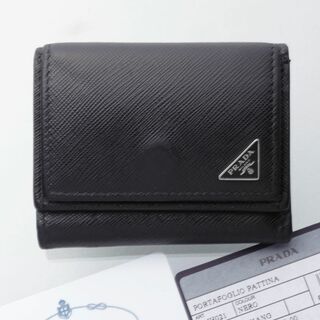 プラダ(PRADA)のK3701M 内側良品 プラダ 三角ロゴ 三つ折 財布 2MH021 イタリア製(折り財布)