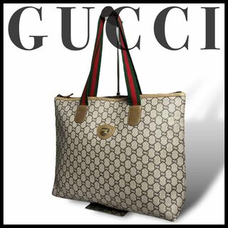 グッチ(Gucci)の美品✨入手困難品 オールドグッチ GGプラス シェリーライン トートバッグ(トートバッグ)