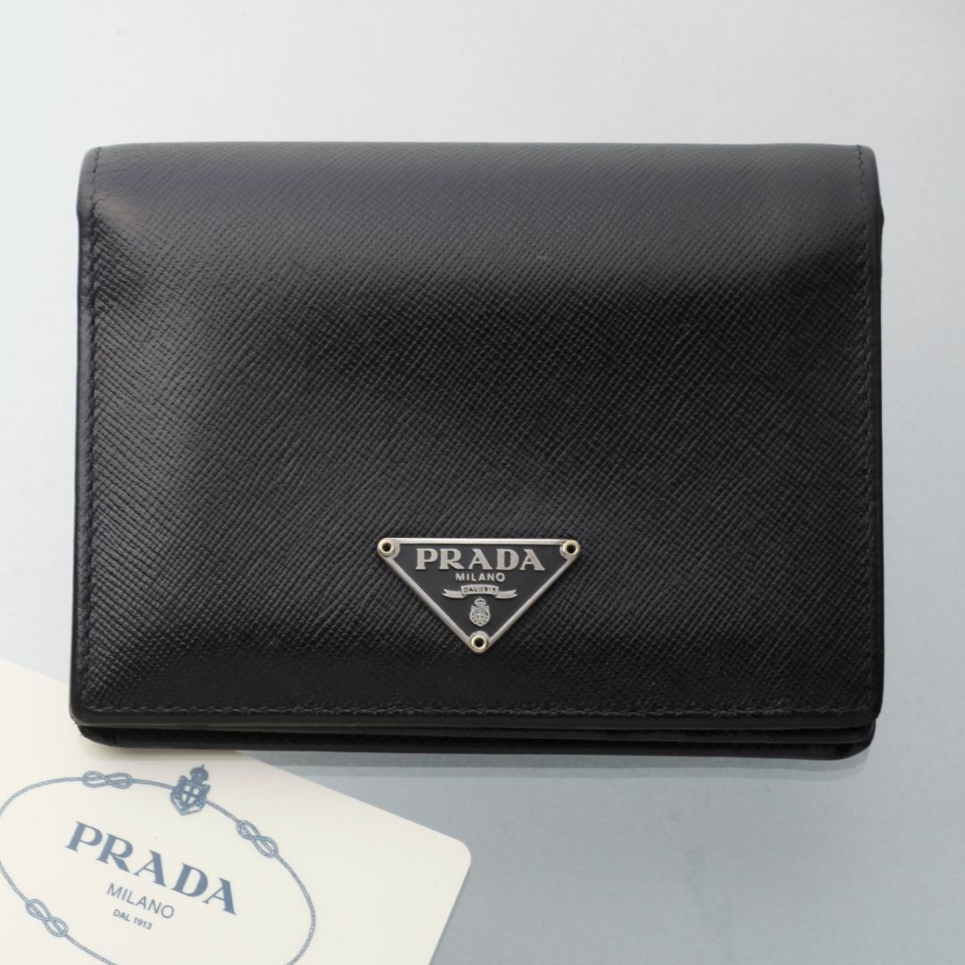 PRADA - K3703M 良品 プラダ サフィアーノ 三角ロゴ 二つ折 財布 M505A