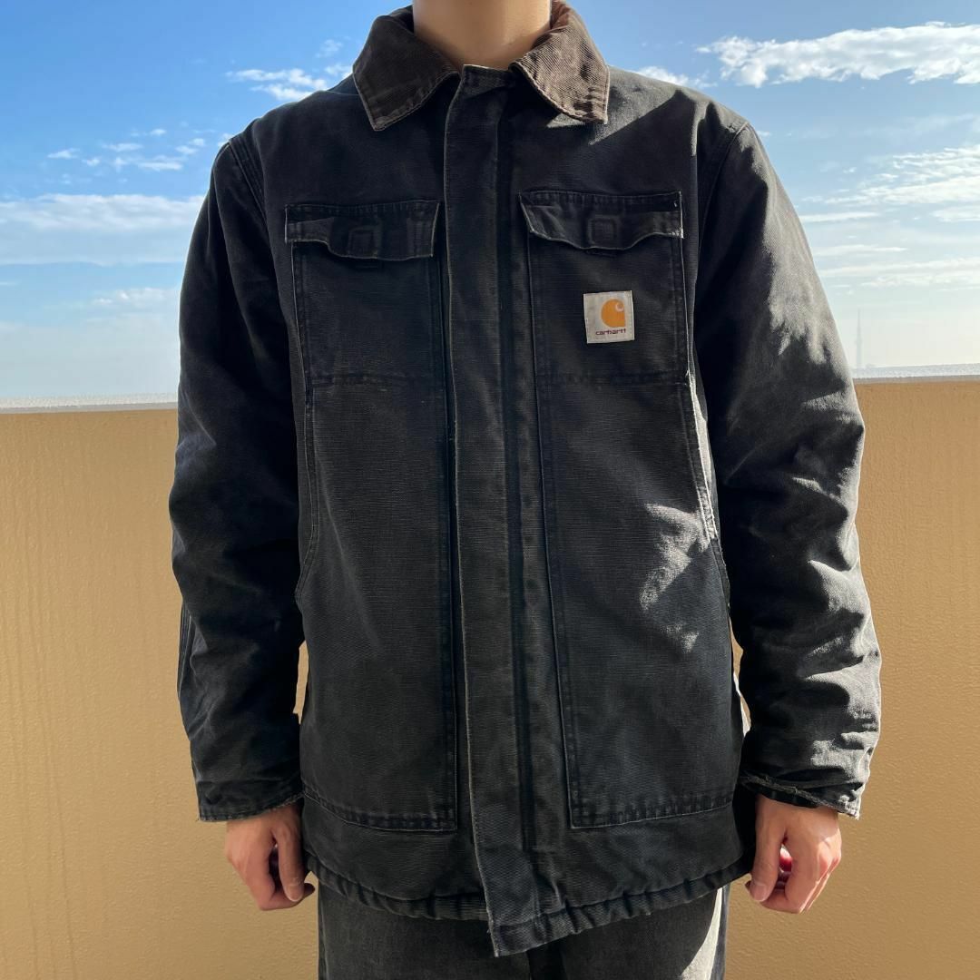 carhartt(カーハート)の90s アメリカ製 カーハート ダックジャケット ブルゾン ブラック 黒 L相当 メンズのジャケット/アウター(カバーオール)の商品写真