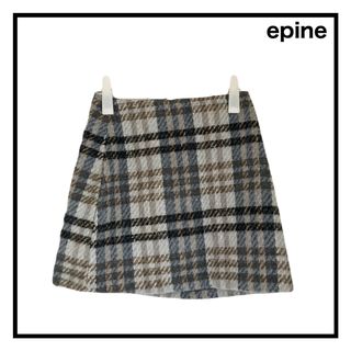 エピヌ(épine)のepine　エピヌ　ミニスカート　ウール混　チェック　レディース　韓国　台形　M(ミニスカート)