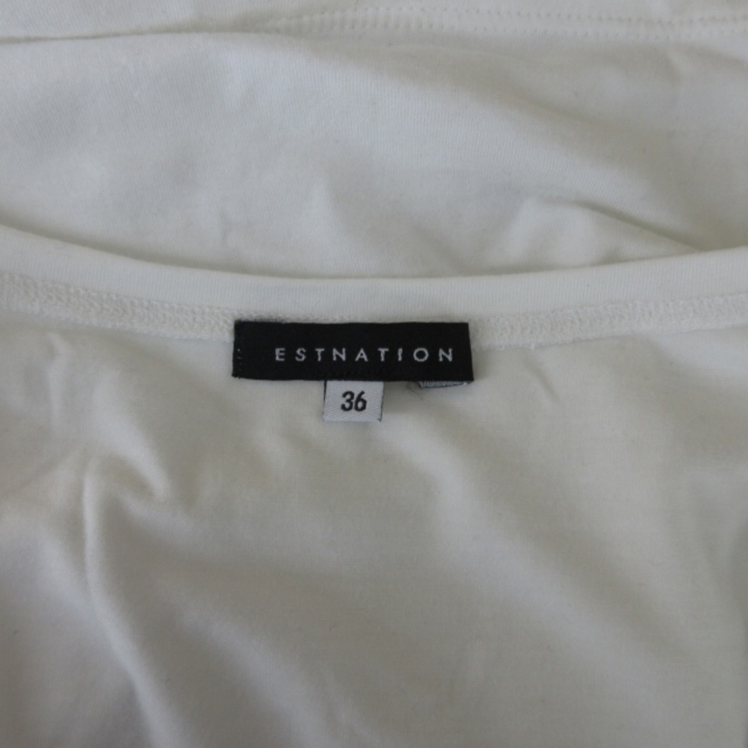 ESTNATION(エストネーション)のエストネーション ESTNATION Tシャツ カットソー 半袖 白 S レディースのトップス(Tシャツ(半袖/袖なし))の商品写真