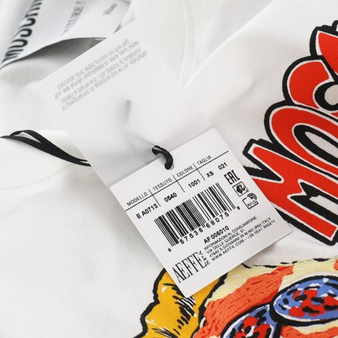 MOSCHINO(モスキーノ)のモスキーノ 20SS ピザ プリント Tシャツ カットソー 半袖 XS 白 レディースのトップス(カットソー(半袖/袖なし))の商品写真