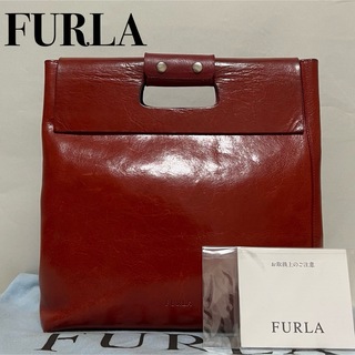 フルラ(Furla)の【稀少】 FURLA フルラ ハンドバッグ レザーバッグ 本革 イタリア製 赤系(ハンドバッグ)