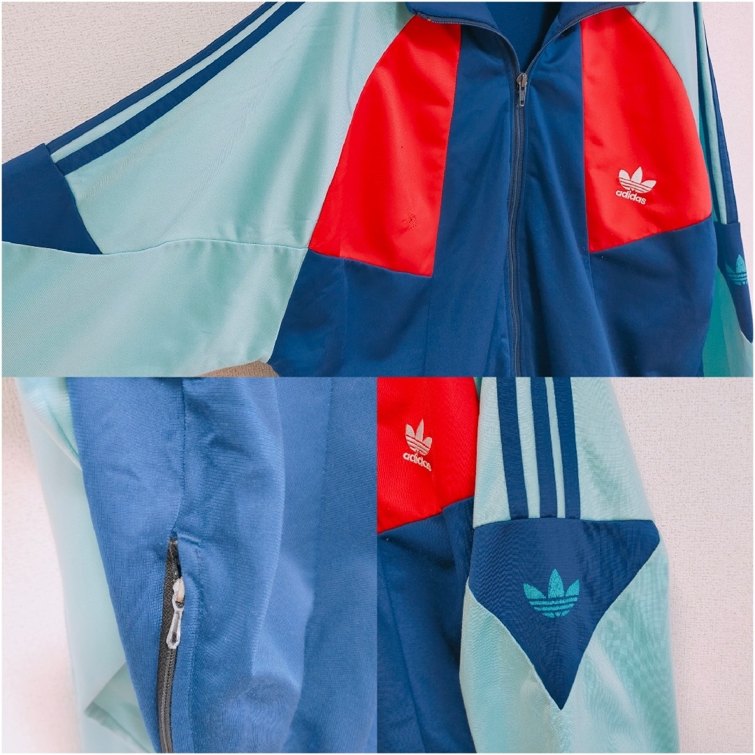 adidas(アディダス)の80s adidas トレフォイルロゴ　トラックジャケット　ジャージ　M メンズのトップス(ジャージ)の商品写真