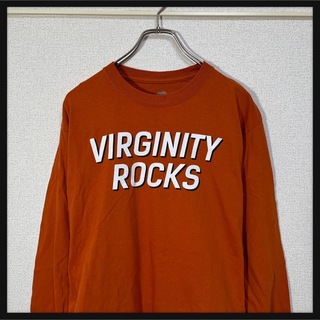 【デカロゴ】ロンT　ヴァージニティーロック　オレンジ　赤茶色　ビッグロゴ15(Tシャツ/カットソー(七分/長袖))