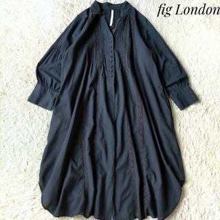 fig London - 【フィグロンドン】コットンボイルワンピース Dorothy レース ネイビー