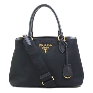 プラダ(PRADA)のプラダ PRADA ハンドバッグ 斜め掛けショルダーバッグ ナイロン/レザー ブラック ゴールド レディース 送料無料【中古】 e58125g(ハンドバッグ)