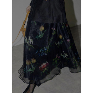 アメリヴィンテージ(Ameri VINTAGE)のAmeri vintage  ソフィアオーガンジーレーススカート(ロングスカート)