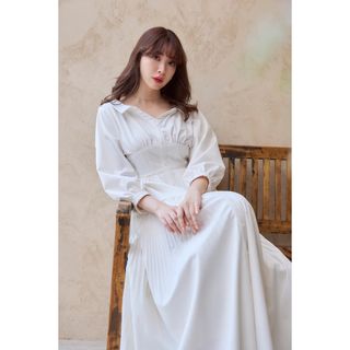 ハーリップトゥ(Her lip to)のPleated Open Shirt Dress(ロングワンピース/マキシワンピース)