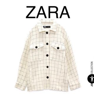 ザラ(ZARA)のZARA ツイード　ジャケット(ノーカラージャケット)