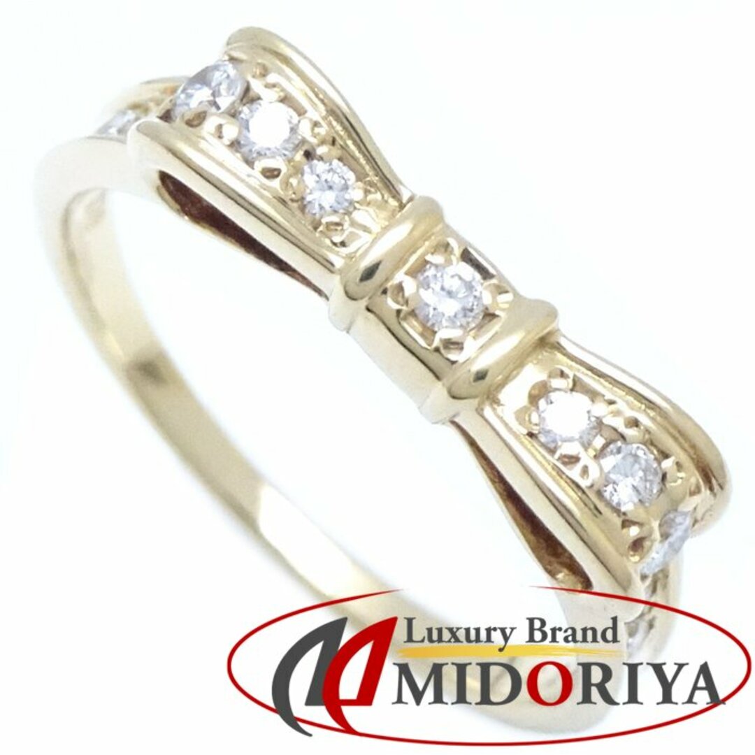 MIKIMOTO(ミキモト)のMIKIMOTO ミキモト リボン リング 指輪 ダイヤモンド0.14ct 10号 K18YG イエローゴールド /291307【中古】【BJ】 レディースのアクセサリー(リング(指輪))の商品写真