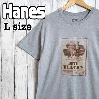 ヘインズ(Hanes)のHanes ヘインズ プリントtシャツ 半袖 グレー ビッグシルエット 海外古着(Tシャツ/カットソー(半袖/袖なし))