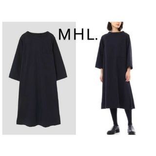 エムエイチエル(MHL.)のМＨL. エムエイチエル COTTON WOOL TWILLワンピース ネイビー(ロングワンピース/マキシワンピース)