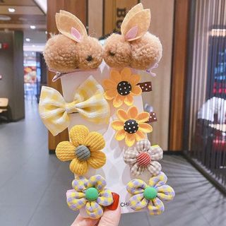 ヘアピン　子供　可愛い　兎　花　リボン豪華ヘアアクセサリー　キッズ(ヘアアクセサリー)