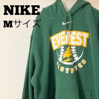 ナイキ(NIKE)のNIKE ナイキ パーカー プルオーバー 刺繍ロゴ グリーン Mサイズ 古着(パーカー)