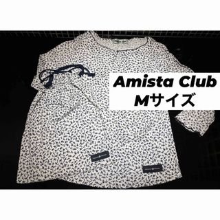 Amista Club ミッキーマウスタグ 8分丈袖ルームウェア 同柄収納袋付 (カットソー(長袖/七分))