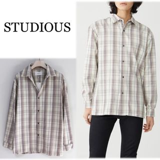 ステュディオス(STUDIOUS)の《STUDIOUS》新品 ボックスシルエット 立体ドビーチェックシャツ 2(M)(シャツ)